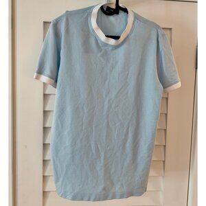Theory Men’s Crewneck Tee (Size S, Pima Cotton, Baby Blue)